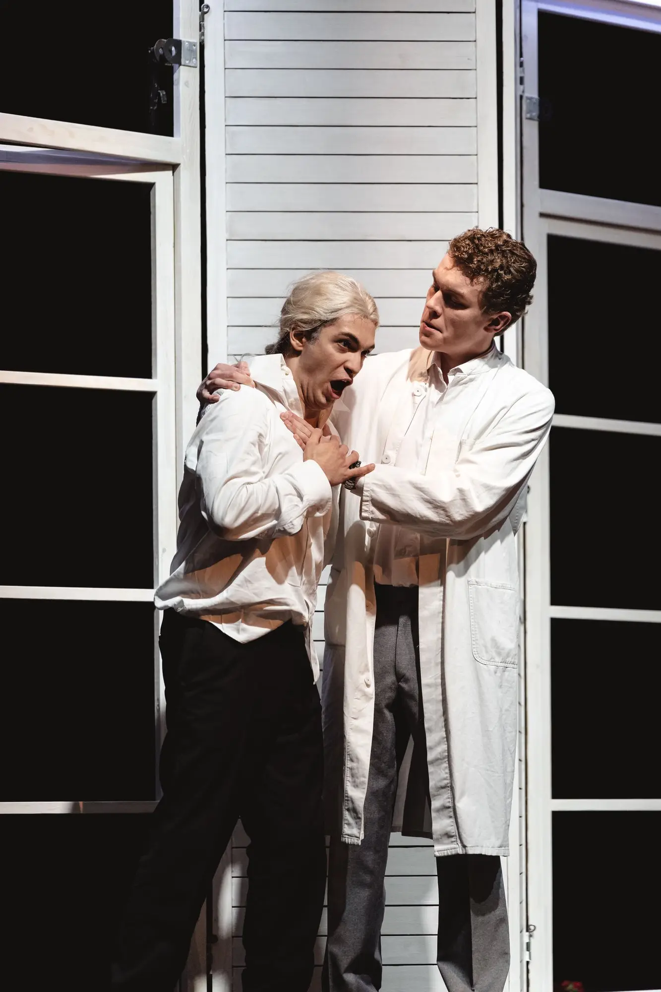 Baritone Biran Özgür Sariyer as Ser Matteo del Sarto in Arlecchino, HMT Leipzig