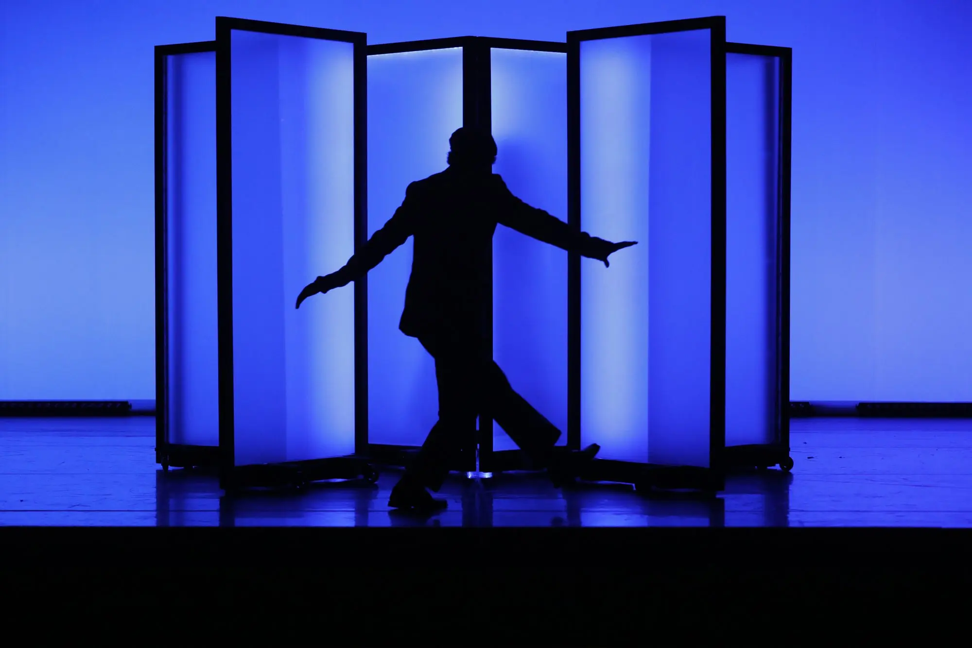 Baritone Biran Özgür Sariyer as John Styx in Orpheus in der Unterwelt, Folkwang University of the Arts, Essen